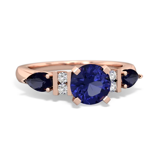 Lab Sapphire Lab Created Sapphire with Genuine Sapphire and  Engagement ring Ring