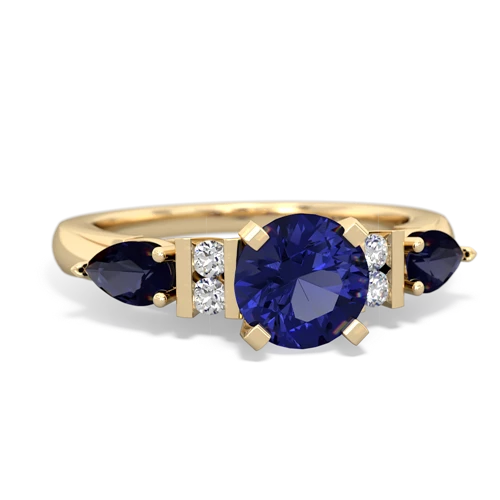 lab sapphire-sapphire engagement ring