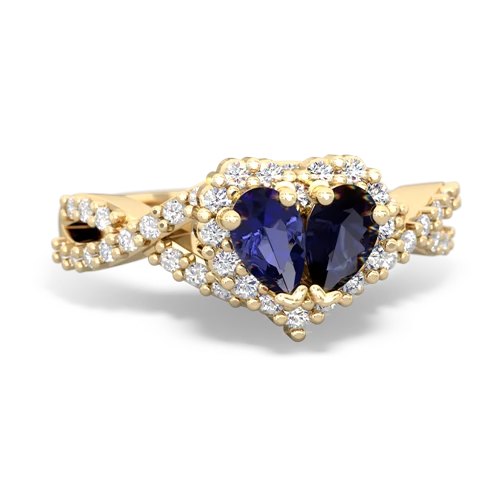 lab sapphire-sapphire engagement ring