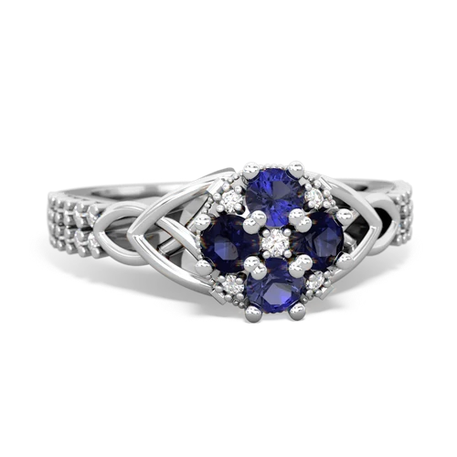 lab sapphire-sapphire engagement ring