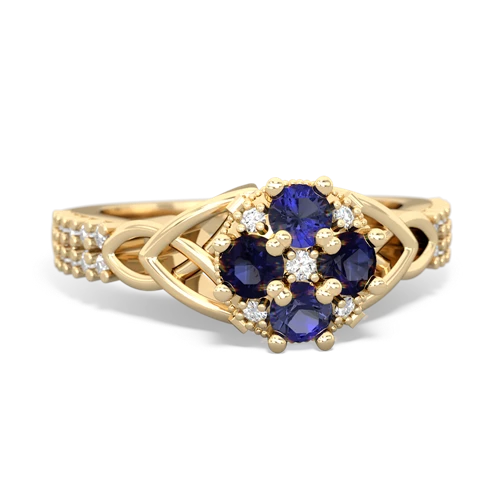 lab sapphire-sapphire engagement ring