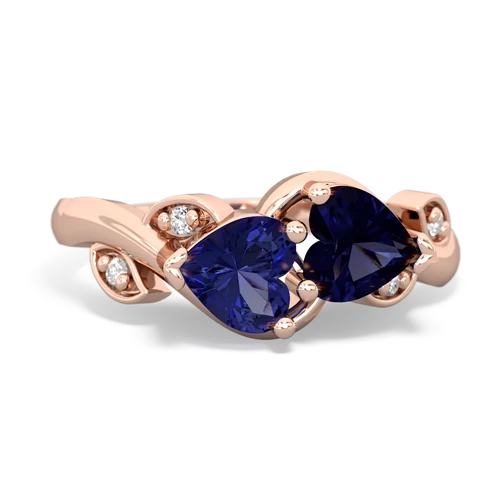 Lab Sapphire Lab Created Sapphire with Genuine Sapphire Floral Elegance ring Ring