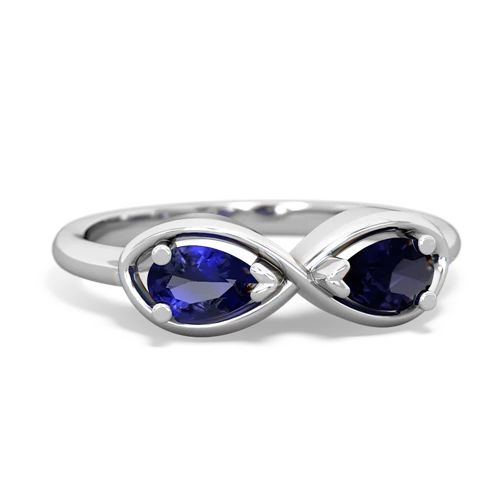 lab sapphire-sapphire infinity ring