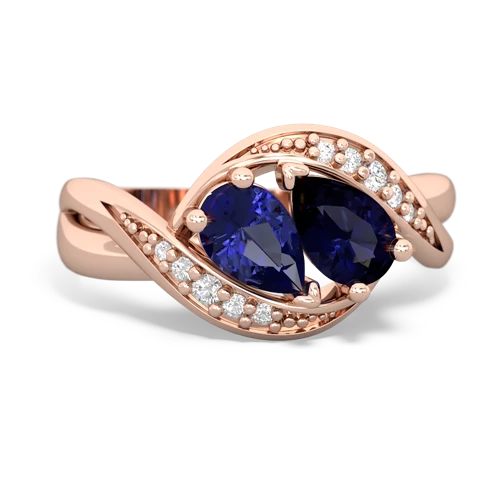 lab sapphire-sapphire keepsake curls ring