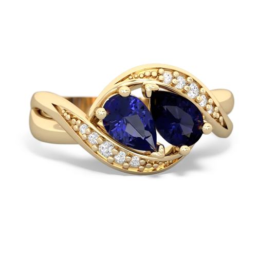 lab sapphire-sapphire keepsake curls ring