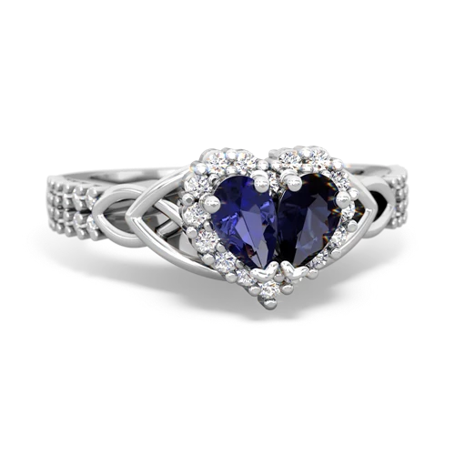 lab sapphire-sapphire keepsake engagement ring