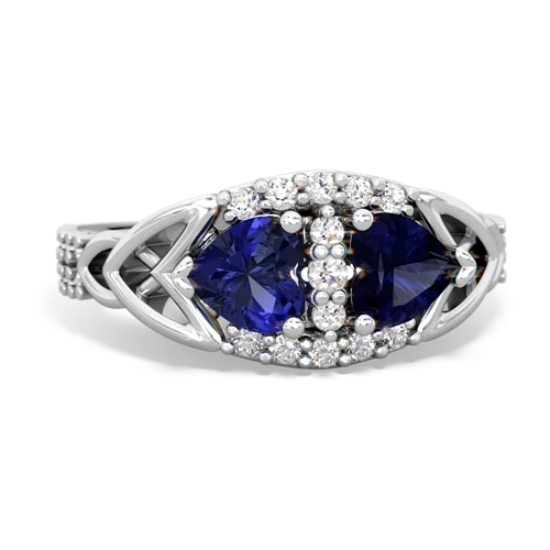Lab Sapphire Lab Created Sapphire with Genuine Sapphire Celtic Knot Engagement ring Ring