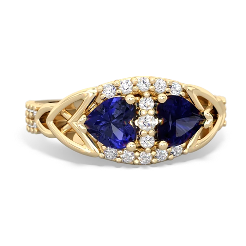 lab sapphire-sapphire keepsake engagement ring