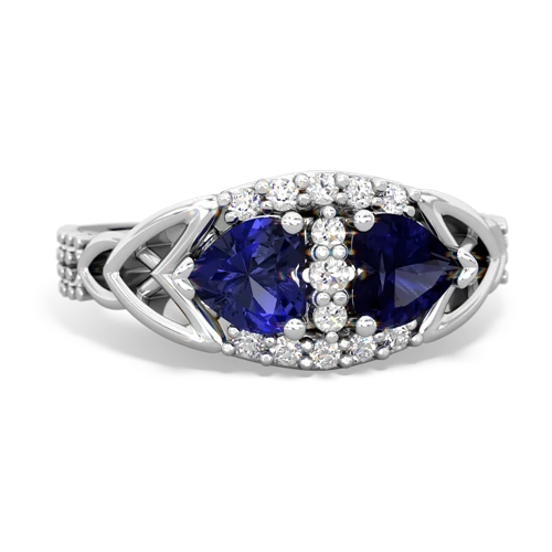 lab sapphire-sapphire keepsake engagement ring