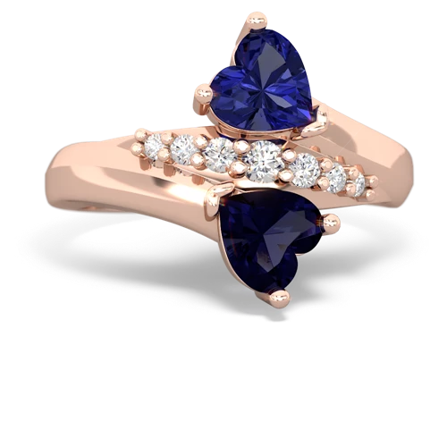 lab sapphire-sapphire modern ring