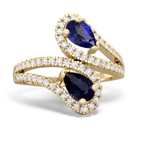 Lab Sapphire Lab Created Sapphire with Genuine Sapphire Diamond Dazzler ring Ring