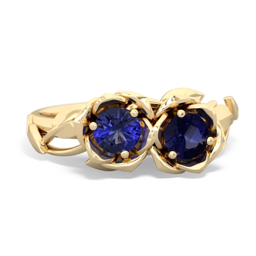 Lab Sapphire Lab Created Sapphire with Genuine Sapphire Rose Garden ring Ring