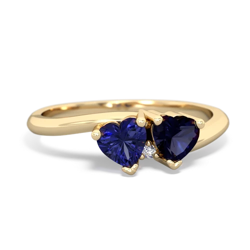 lab sapphire-sapphire sweethearts promise ring