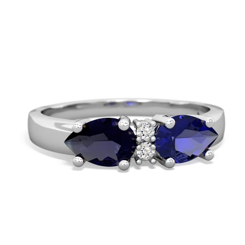Lab Sapphire Lab Created Sapphire with Genuine Sapphire Pear Bowtie ring Ring