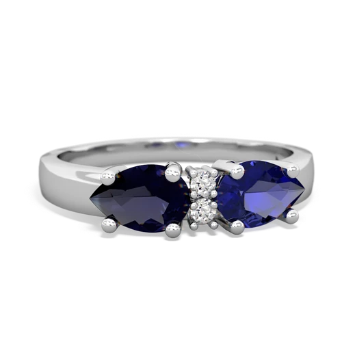 lab sapphire-sapphire timeless ring