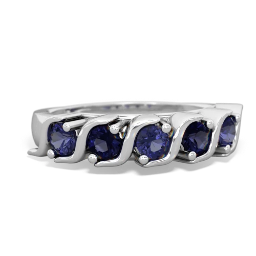 lab sapphire-sapphire timeless ring