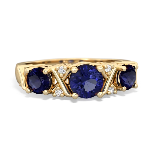 Lab Sapphire Lab Created Sapphire with Genuine Sapphire and Lab Created Sapphire Hugs and Kisses ring Ring