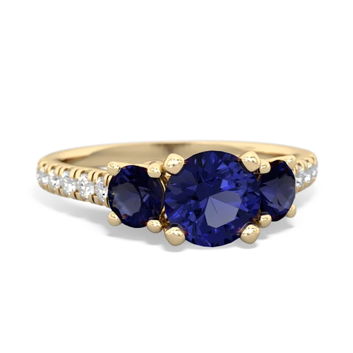 lab sapphire-sapphire trellis pave ring