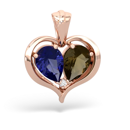 Lab Sapphire Lab Created Sapphire with Genuine Smoky Quartz Two Become One pendant Pendant