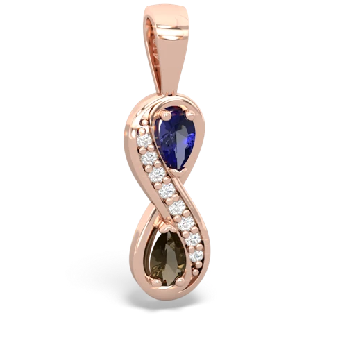 Lab Sapphire Lab Created Sapphire with Genuine Smoky Quartz Keepsake Infinity pendant Pendant