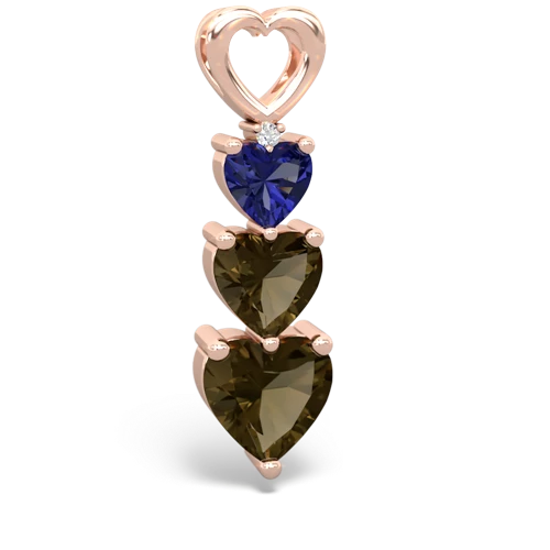 Lab Sapphire Lab Created Sapphire with Genuine Smoky Quartz and  Past Present Future pendant Pendant