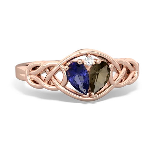 Lab Sapphire Lab Created Sapphire with Genuine Smoky Quartz Celtic Love Knot ring Ring