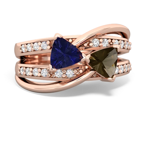Lab Sapphire Lab Created Sapphire with Genuine Smoky Quartz Bowtie ring Ring