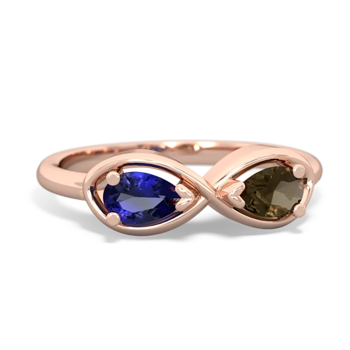 Lab Sapphire Lab Created Sapphire with Genuine Smoky Quartz Infinity ring Ring