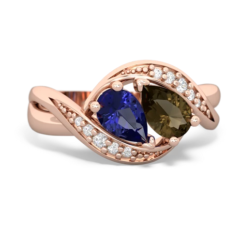 Lab Sapphire Lab Created Sapphire with Genuine Smoky Quartz Summer Winds ring Ring
