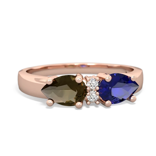 Lab Sapphire Lab Created Sapphire with Genuine Smoky Quartz Pear Bowtie ring Ring