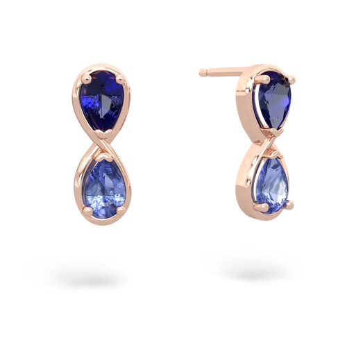 lab sapphire-tanzanite infinity earrings