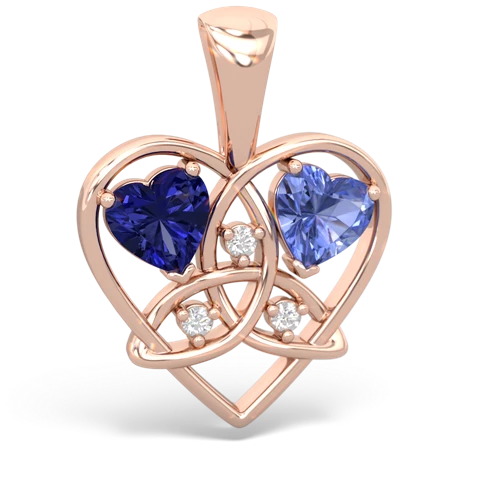 lab sapphire-tanzanite celtic heart pendant