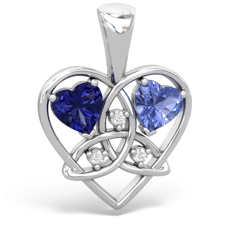 lab sapphire-tanzanite celtic heart pendant