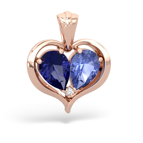 Lab Sapphire Lab Created Sapphire with Genuine Tanzanite Two Become One pendant Pendant
