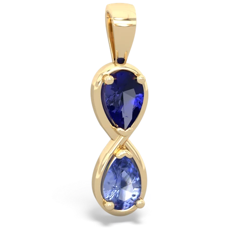 Lab Sapphire Lab Created Sapphire with Genuine Tanzanite Infinity pendant Pendant