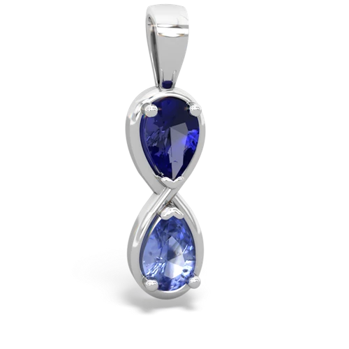 lab sapphire-tanzanite infinity pendant