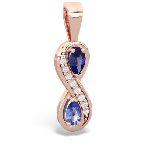 lab sapphire-tanzanite keepsake infinity pendant