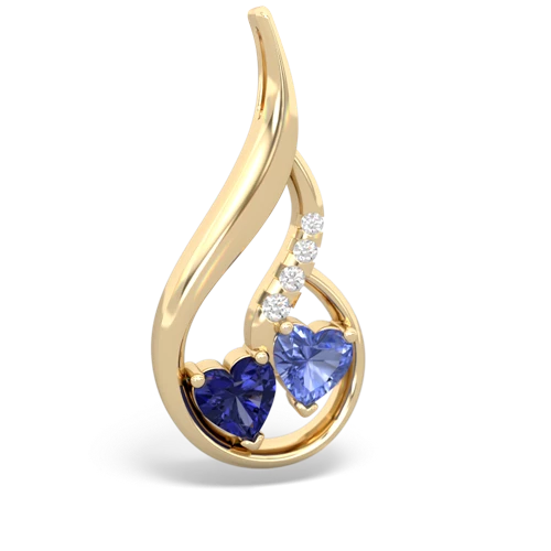 lab sapphire-tanzanite keepsake swirl pendant