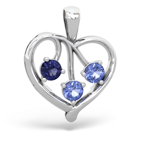 lab sapphire-tanzanite love heart pendant