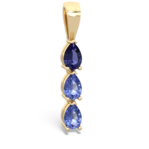 Lab Sapphire Lab Created Sapphire with Genuine Tanzanite and Genuine London Blue Topaz Three Stone pendant Pendant