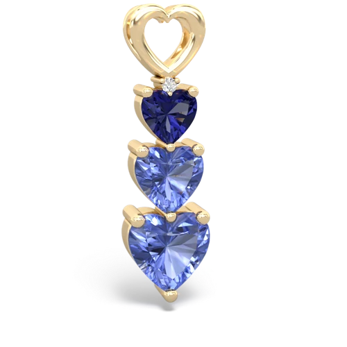 Lab Sapphire Lab Created Sapphire with Genuine Tanzanite and Genuine London Blue Topaz Past Present Future pendant Pendant