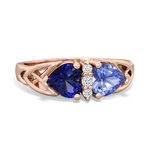 lab sapphire-tanzanite celtic ring