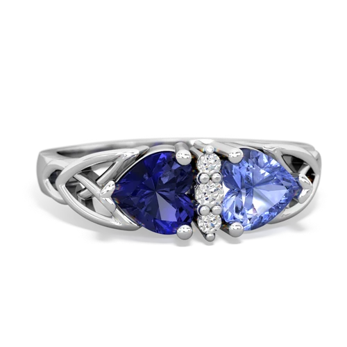 lab sapphire-tanzanite celtic ring