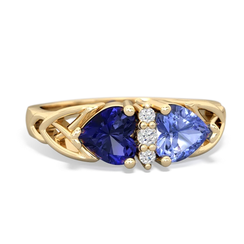 lab sapphire-tanzanite celtic ring