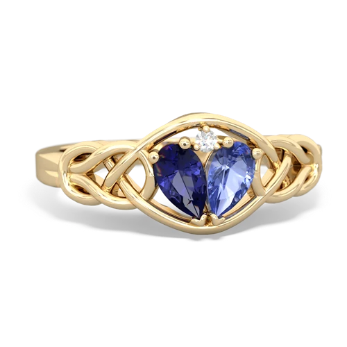 Lab Sapphire Lab Created Sapphire with Genuine Tanzanite Celtic Love Knot ring Ring