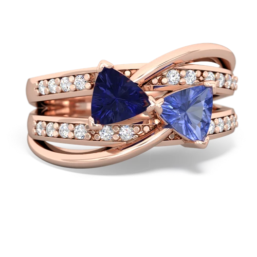 lab sapphire-tanzanite couture ring