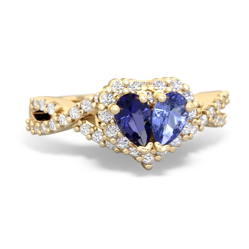 lab sapphire-tanzanite engagement ring