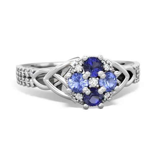 lab sapphire-tanzanite engagement ring