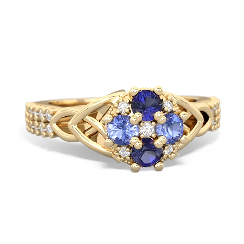 lab sapphire-tanzanite engagement ring