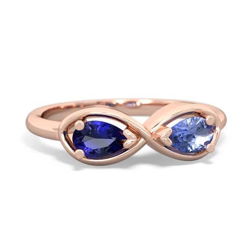 Lab Sapphire Lab Created Sapphire with Genuine Tanzanite Infinity ring Ring